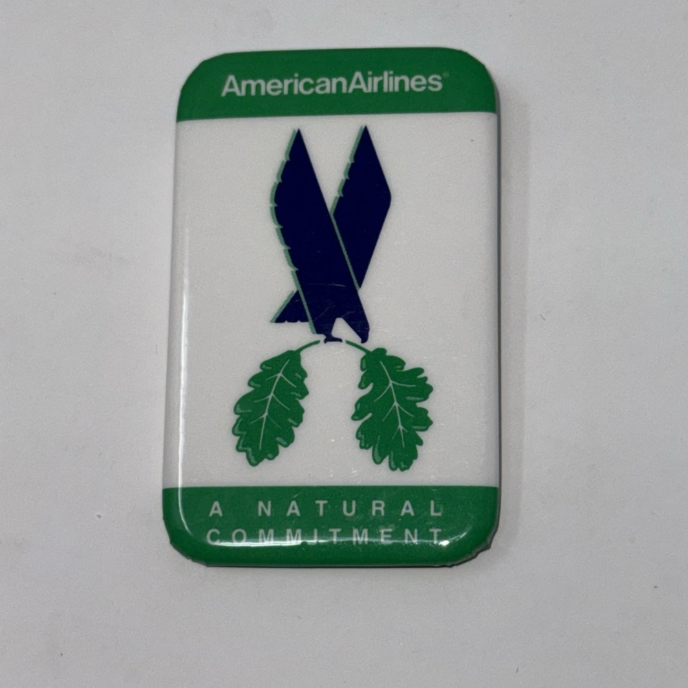 Vintage American Airlines Pin Pinback Button 1980's A Natural Commitment